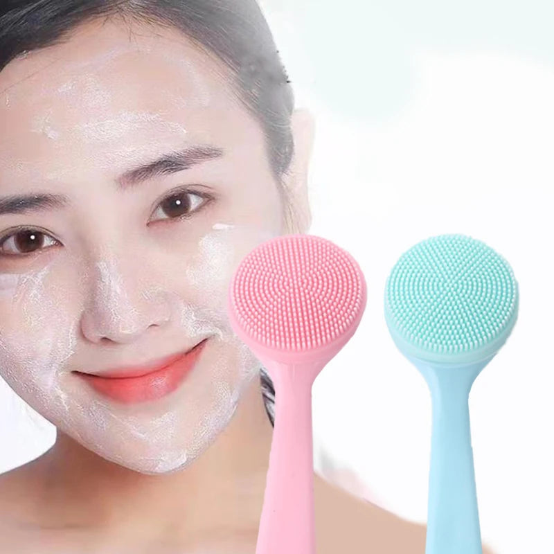 Brosse Visage Silicone Double Face - Nettoyant & Massant