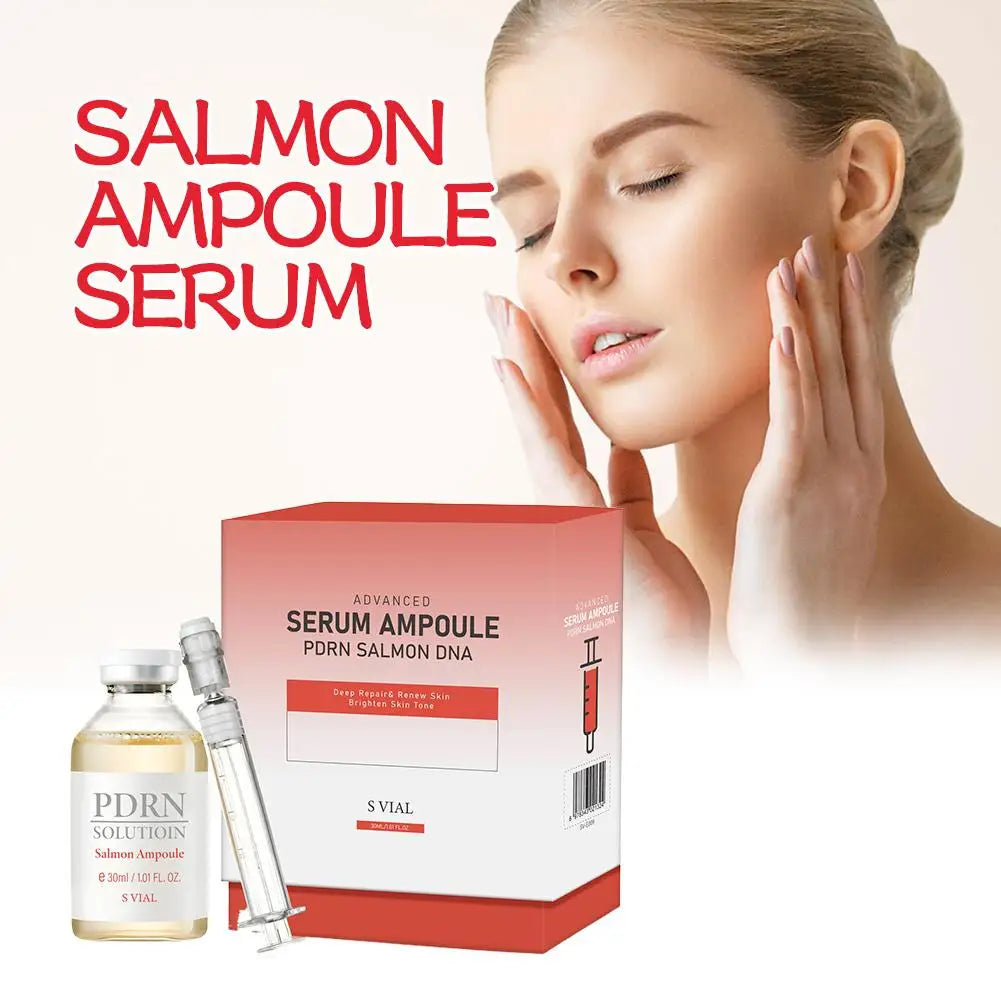 Facial Essence Salmon Ampoule Serum Firming Cream Anti-Wrinkle Fade Lines Repair Skin Barrier Deep Renew Strengthen Skin