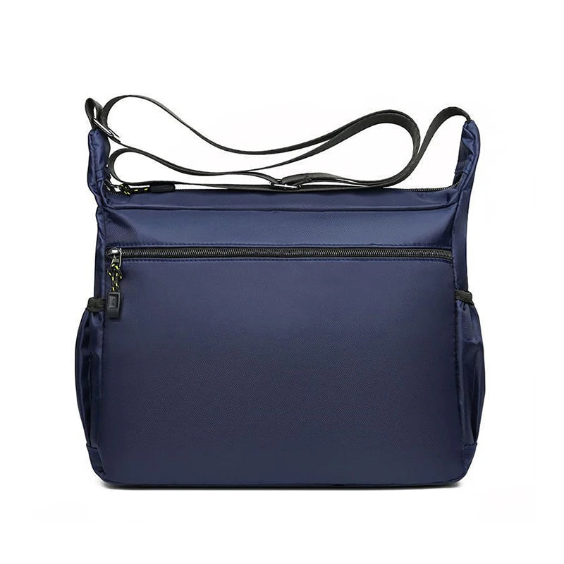 Men's cross-body bag with multi-layered pockets, adjustable shoulder strap, business single-shoulder bag