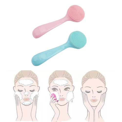 Brosse Visage Silicone Double Face - Nettoyant & Massant
