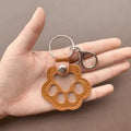 Memorial Leather Pet Hair Storage Bag Cat Paw Keychain Multifunctional Portable Keychain