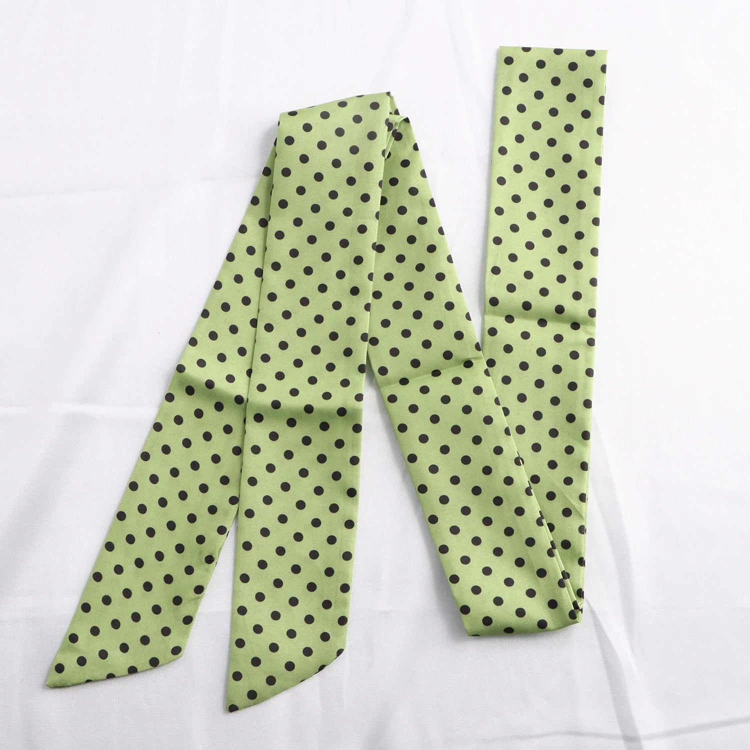 Women Narrow Long Scarf 150x4cm Polka Dot Tie Bag Ribbon Headband Choker Streamer Lady Accessories