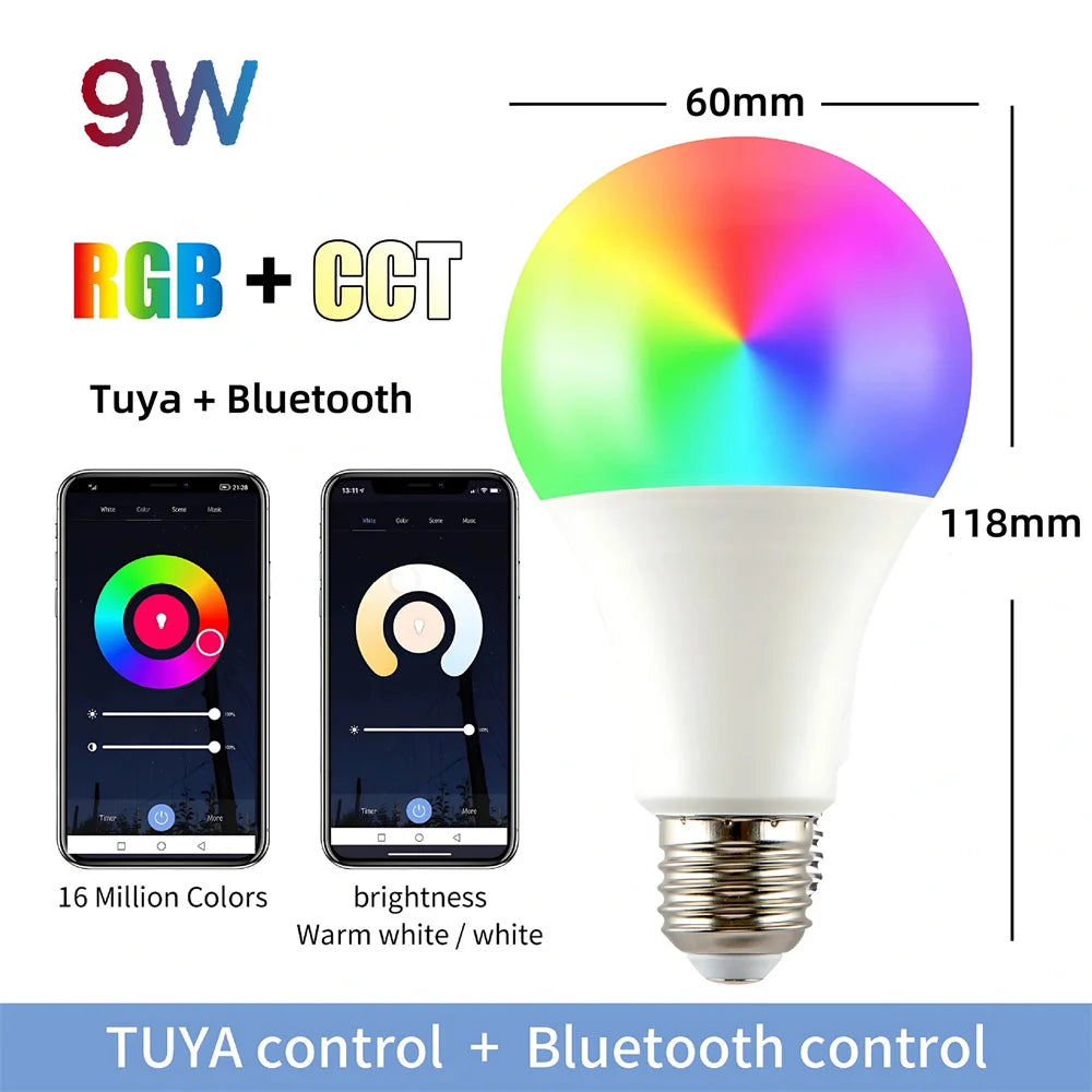 Smart WiFi LED Bulb RGB Voice APP Remote Control Timer Work Home Dimmable Light Bulb Smart Lamp Atmosphere Light For Home Decor