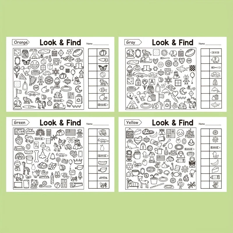 Children's Hidden Object Coloring Book, Includes 100+ Search and Coloring Activities - Interactive Search and Coloring Activity Workbook, Suitable for School, Home, Travel - Educational Puzzle Book, Coloring Practice Book, Ea
