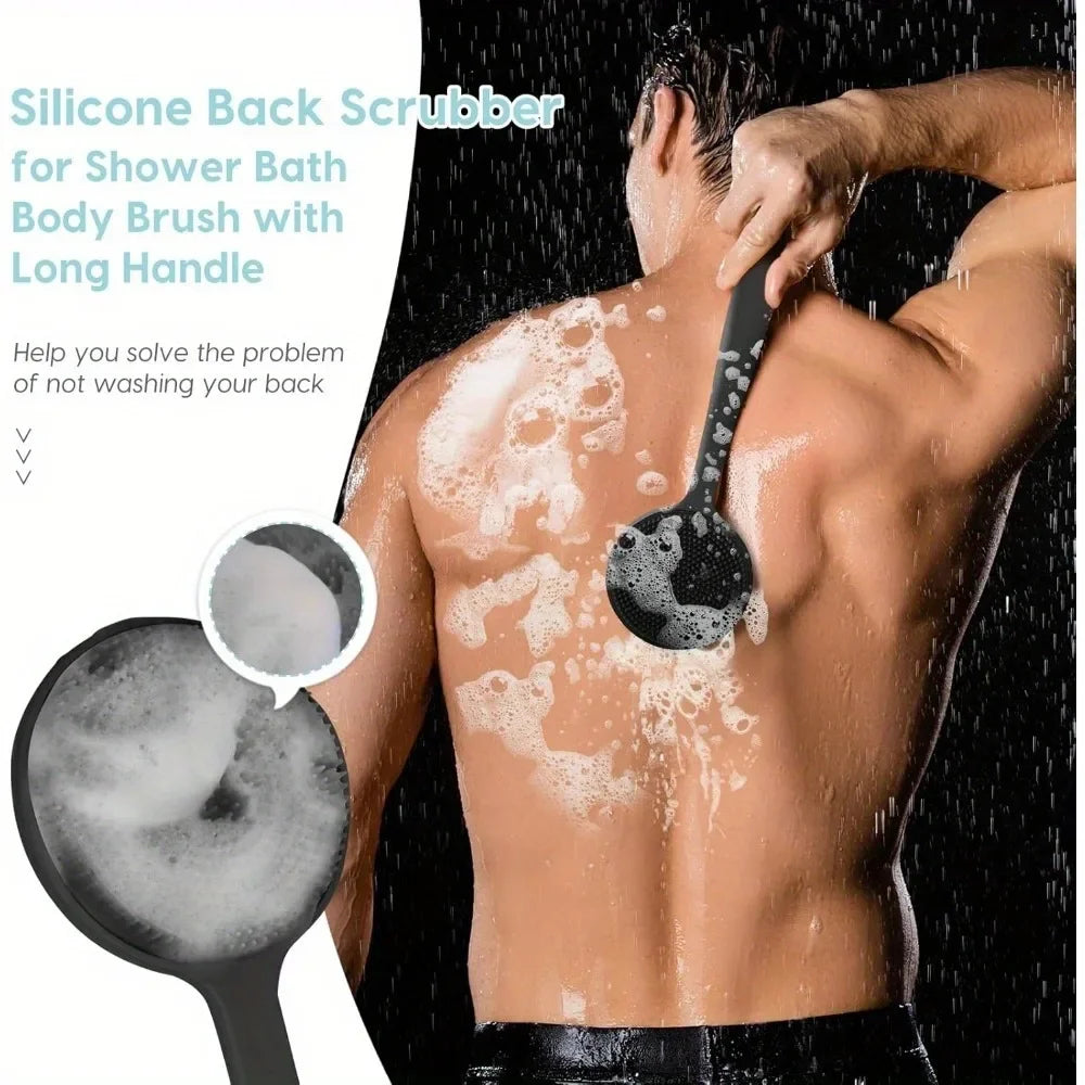 Brosse Corps Silicone Double Face - Exfoliant & Massant (Long Manche)