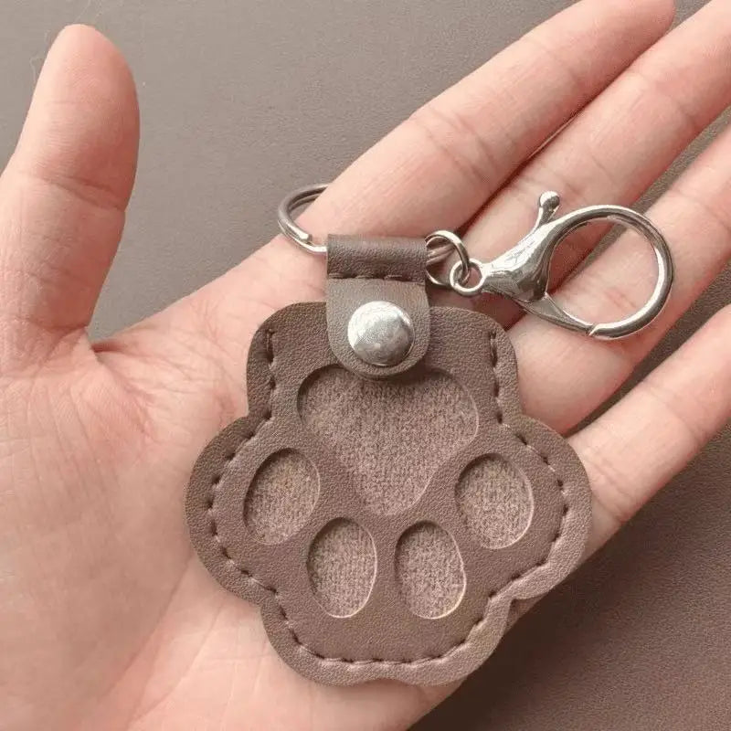 Memorial Leather Pet Hair Storage Bag Cat Paw Keychain Multifunctional Portable Keychain