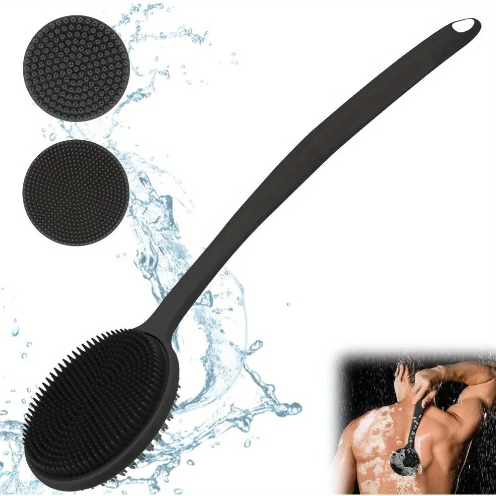 Brosse Corps Silicone Double Face - Exfoliant & Massant (Long Manche)