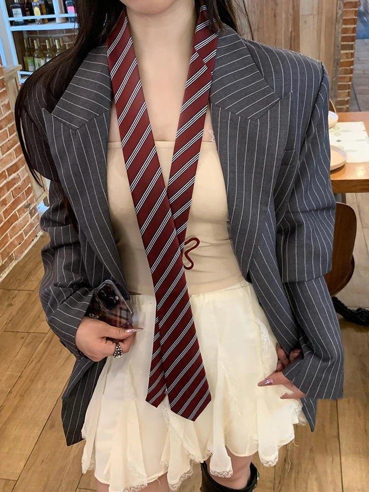 Long Skinny Plaid Waist Belt With Jeans Necktie Scarf Decorative Accessory Personality Trendy Hairband Fashionable Accessory