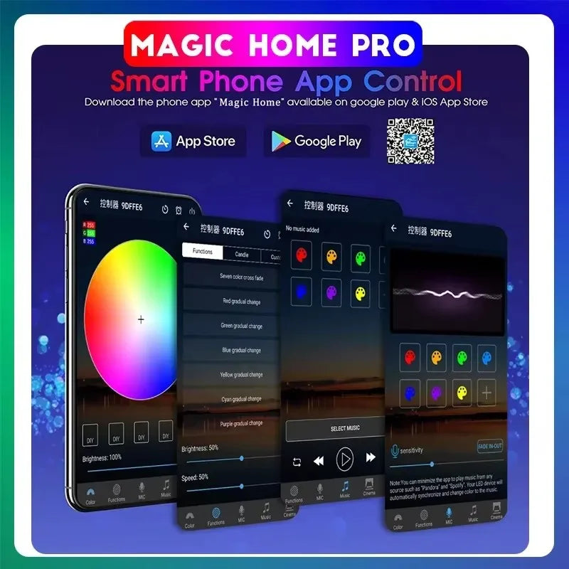 WiFi Smart APP RGB LED controller with 24key IR remote Voice Smartphone APP Control DC12V For 2835 5050 RGB LED strip light