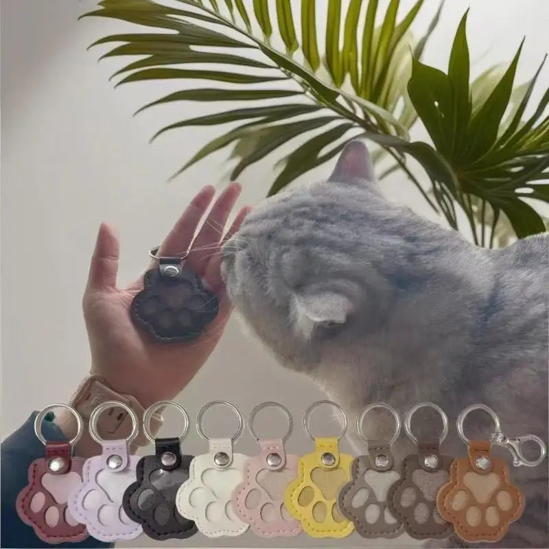 Memorial Leather Pet Hair Storage Bag Cat Paw Keychain Multifunctional Portable Keychain