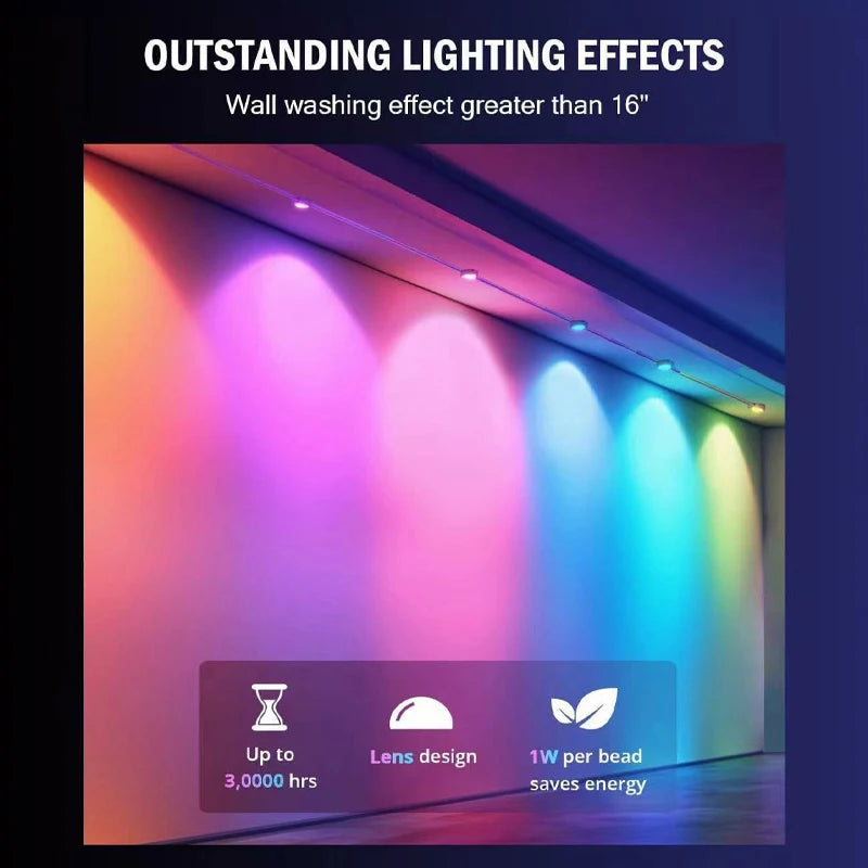 Smart RGB Remote Control Outdoor IP67 Waterproof Eaves Light for Christmas Halloween Holiday Party Home Decorate AtmosphereLight
