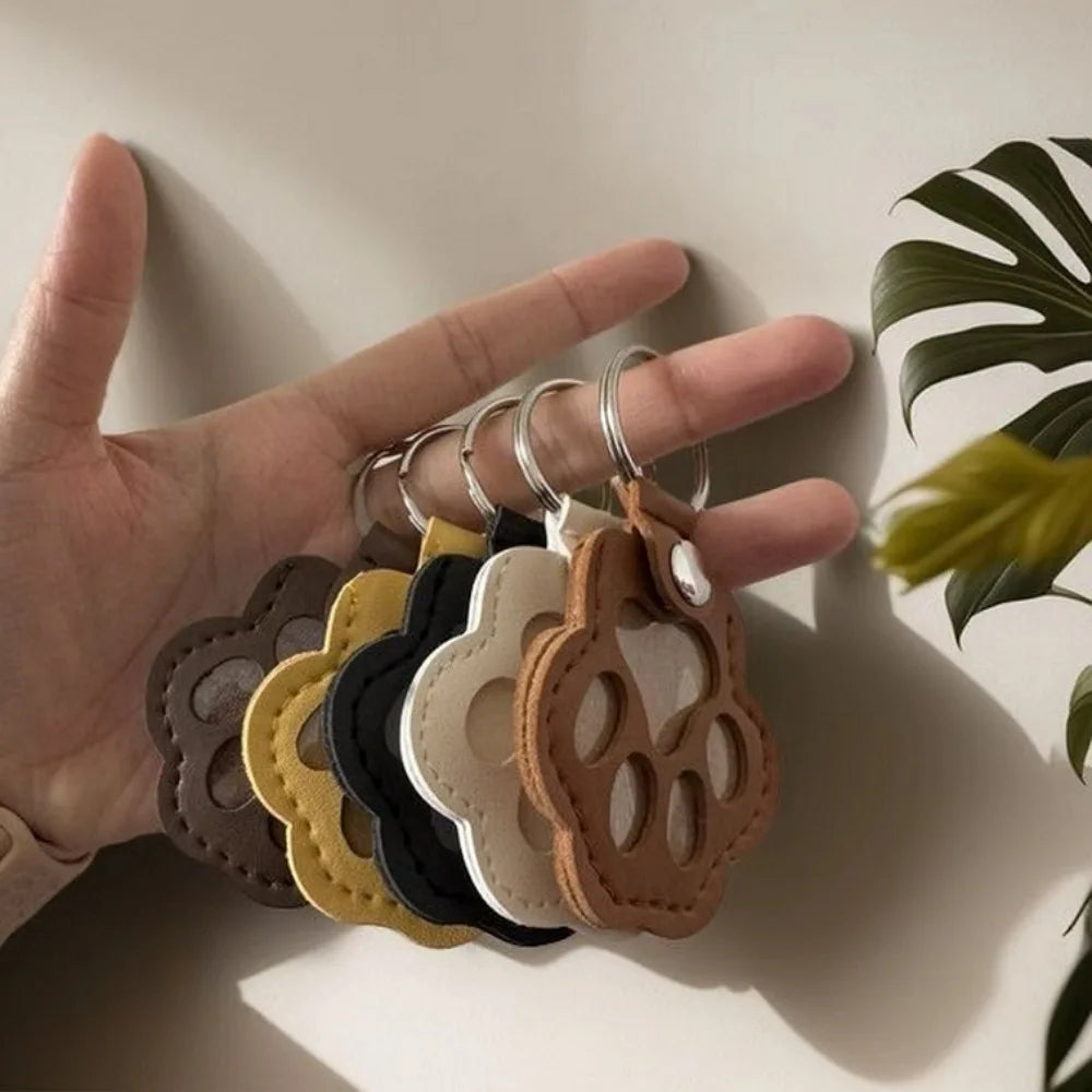 Memorial Leather Pet Hair Storage Bag Cat Paw Keychain Multifunctional Portable Keychain