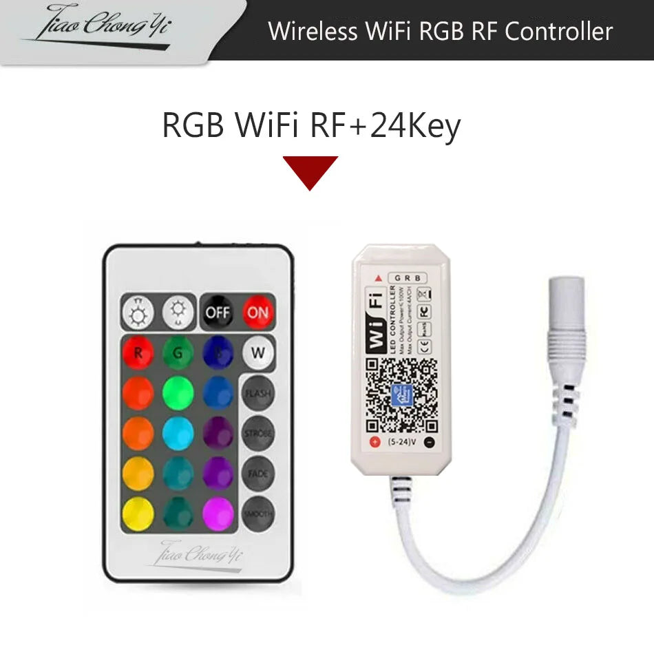 WIFI RGB RGBW APP Smart Controller Android IOS-compatible Magic Home RF 24key Control DC5V- 24V For RGB RGBW LED strip