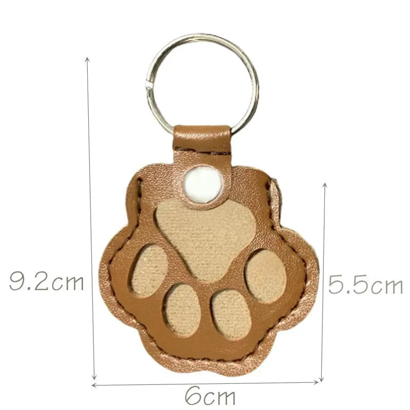Memorial Leather Pet Hair Storage Bag Cat Paw Keychain Multifunctional Portable Keychain