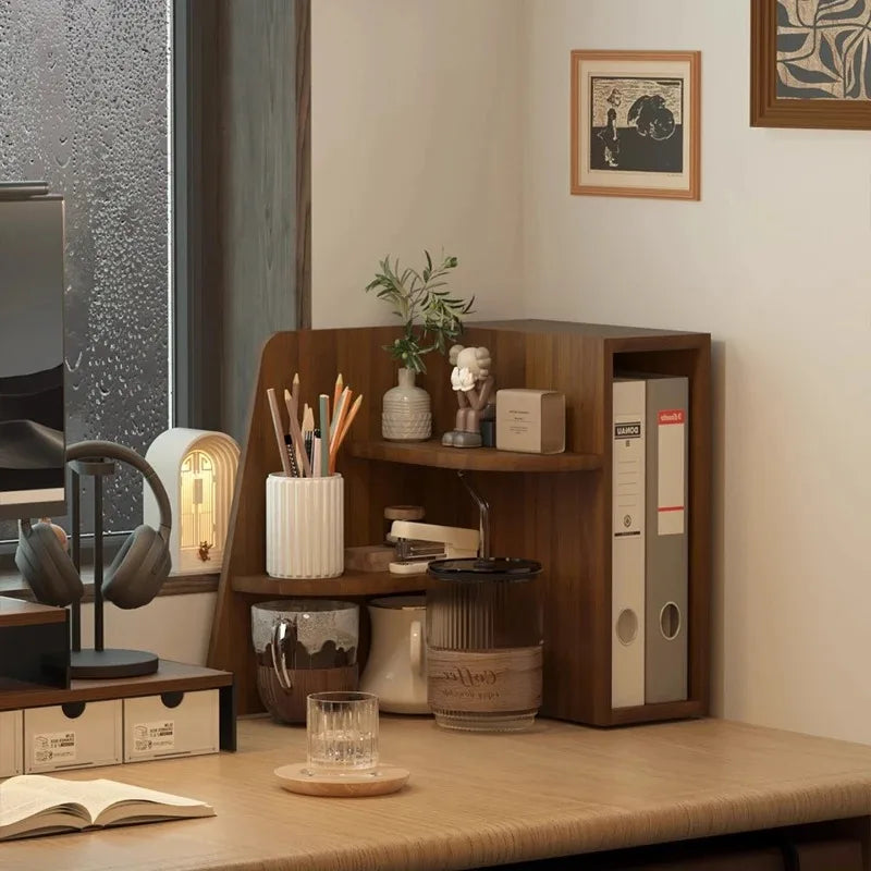 Modern Space-Saving Desk Corner Organizer Multi-Functional File Holder with Pen Storage for Office Desktop Supplies Display