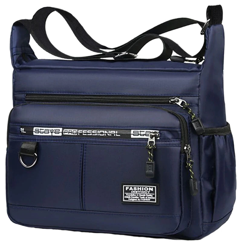 Men's Business Crossbody Bag with Multi-Layered Pockets Adjustable Shoulder Strap for Work Travel