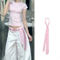 Long Skinny Plaid Waist Belt With Jeans Necktie Scarf Decorative Accessory Personality Trendy Hairband Fashionable Accessory