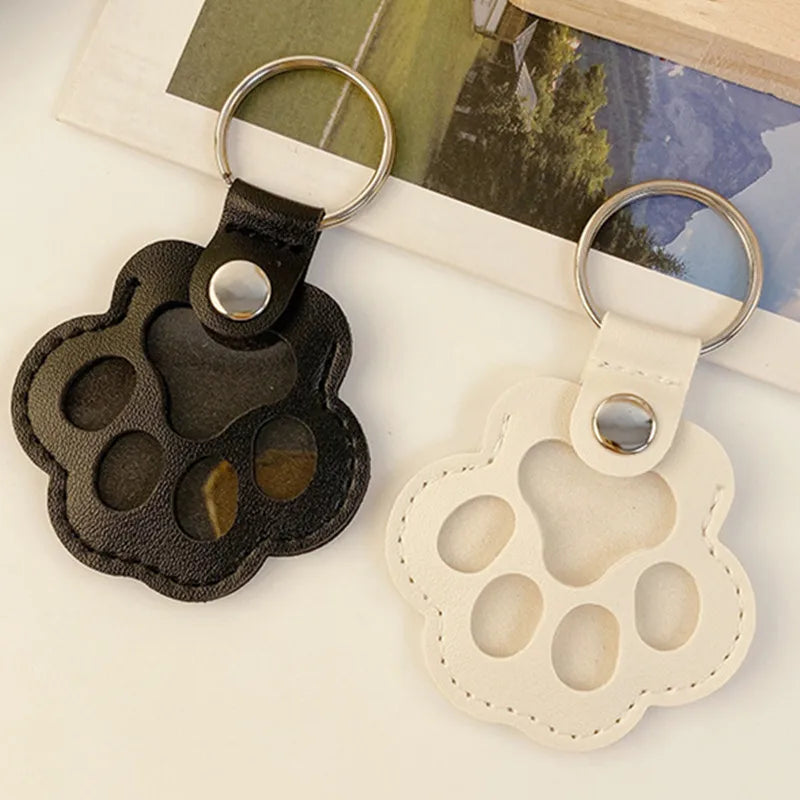 Memorial Leather Pet Hair Storage Bag Cat Paw Keychain Multifunctional Portable Keychain