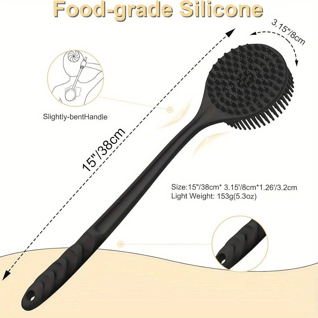 Brosse Corps Silicone Double Face - Exfoliant & Massant (Long Manche)