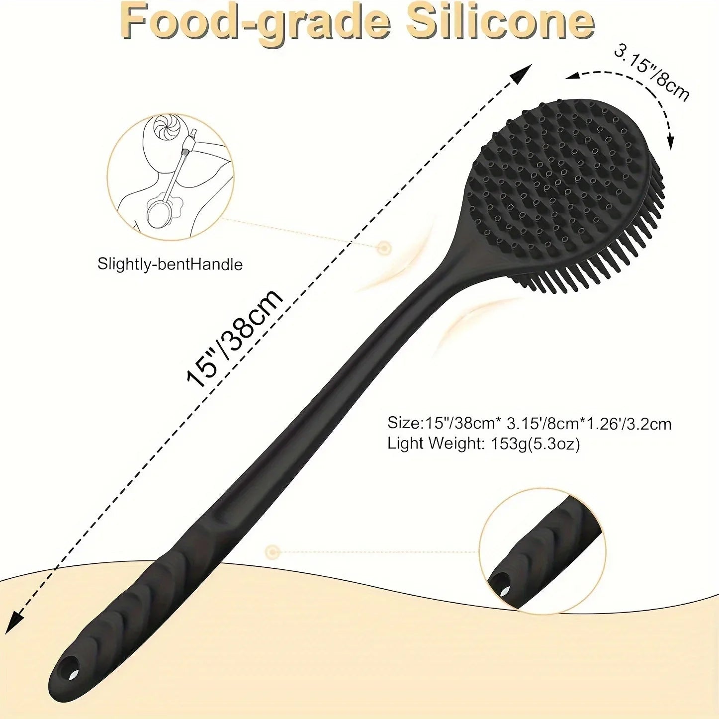 Brosse Corps Silicone Double Face - Exfoliant & Massant (Long Manche)