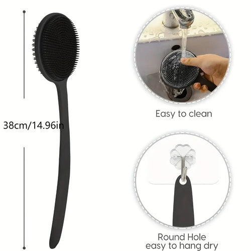 Brosse Corps Silicone Double Face - Exfoliant & Massant (Long Manche)