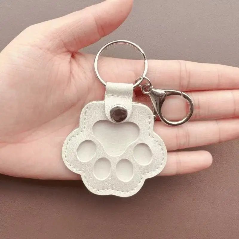 Memorial Leather Pet Hair Storage Bag Cat Paw Keychain Multifunctional Portable Keychain